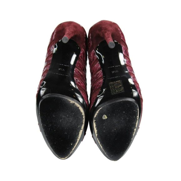 BALENCIAGA Burgundy Python Stiletto Buckle Cage Pump Heels - Size 39.5, US 9.5 - Picture 6 of 11